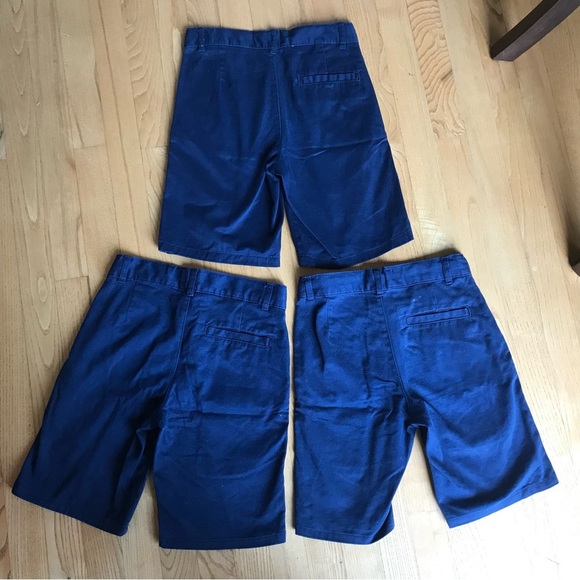 Izod navy blue uniform Shorts flat front pleated lot 3 youth boys size 8 medium - Picture 6 of 6